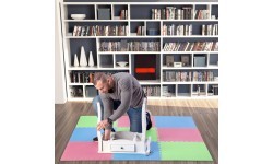 Apsauginis kilimėlis One Fitness MP-10, žalias-mėlynas-raudonas, 60 x 60 x 1 cm, 9 vnt.