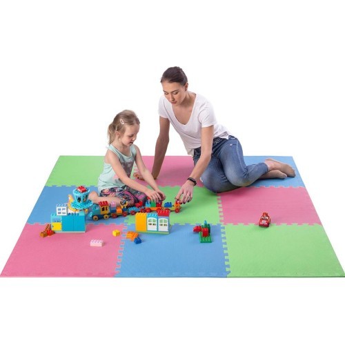 Apsauginis kilimėlis One Fitness MP-10, žalias-mėlynas-raudonas, 60 x 60 x 1 cm, 9 vnt.