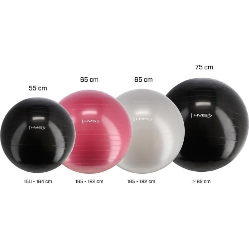 Naujas juodas gimnastikos kamuolys HMS YB01, 75 cm