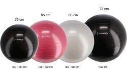 Naujas juodas gimnastikos kamuolys HMS YB01, 75 cm