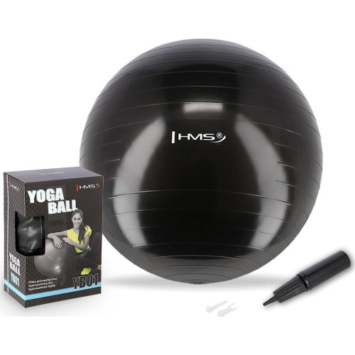 YB01 NEW 55CM BLACK GYM BALL HMS