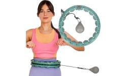 FH03 GREEN HULA HOOP WITH WEIGHT AND COUNTER STOCK