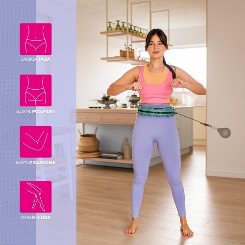 FH03 GREEN HULA HOOP WITH WEIGHT AND COUNTER STOCK