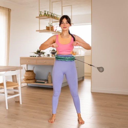 FH03 GREEN HULA HOOP WITH WEIGHT AND COUNTER STOCK