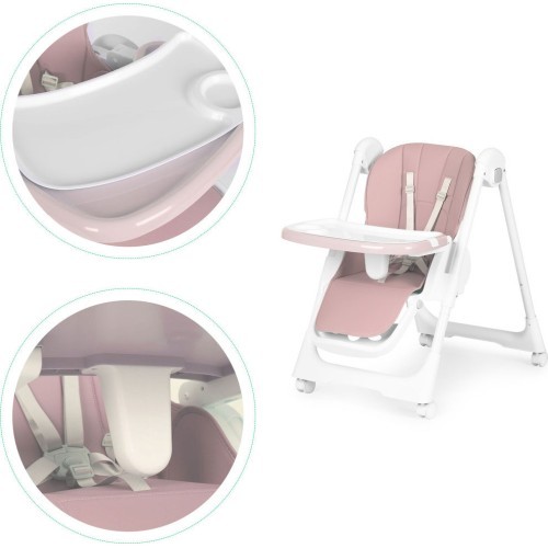 Feeding chair height adjustment eco leather straps double tray