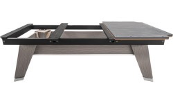 Billiard Table, Pool, Mr-Sung ACURRA by Rasson, 9 ft., Grey (Sarum Strand), Simonis 760 gelbgrün