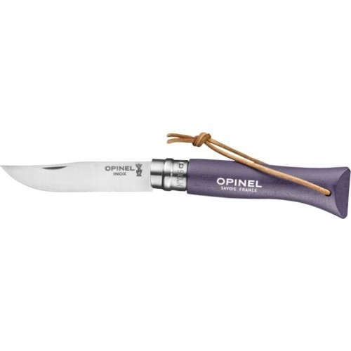 Нож Opinel Colorama 06 inox с темляком, фиолетовый
