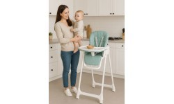 Feeding chair height adjustment eco leather straps double tray