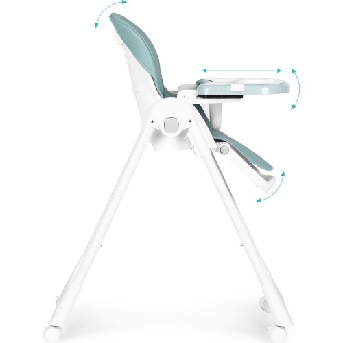 Feeding chair height adjustment eco leather straps double tray