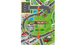 Automobilių garažas XXL ugniagesių 5 aukštų + kilimėlis su miestu, 82 elementai