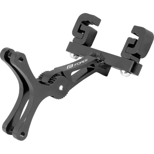 Adjustable under-saddle bottle cage (aluminium, black)