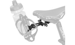 Adjustable under-saddle bottle cage (aluminium, black)