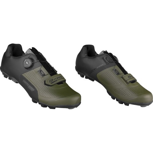 Обувь FORCE Virtuoso MTB/Gravel, размер 39 (чёрный/зелёный)