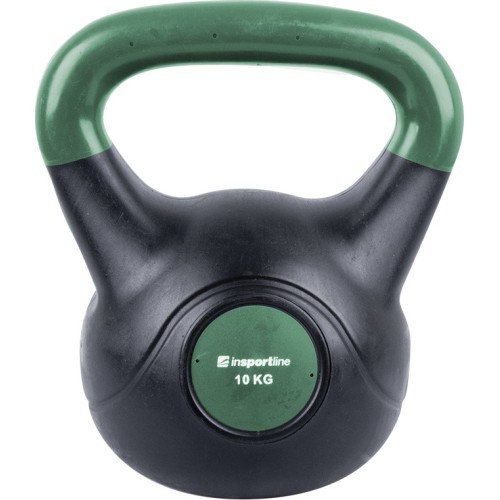 Cement-Filled Vinyl Kettlebell inSPORTline Vin-Bell Dark 10 kg