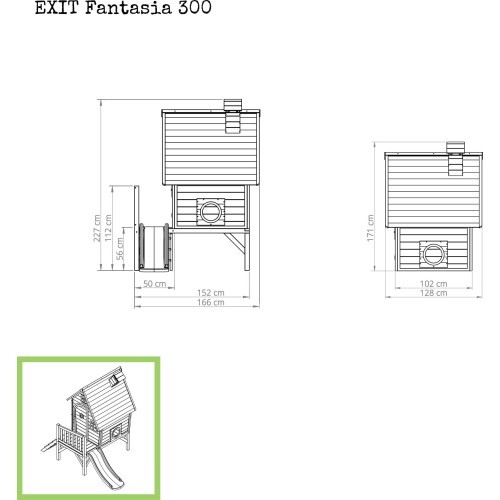 EXIT Fantasia 300 wooden playhouse - red
