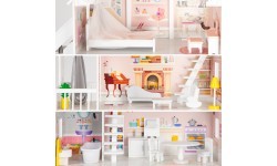 Wooden Dollhouse Eco Toys Powder Mansion