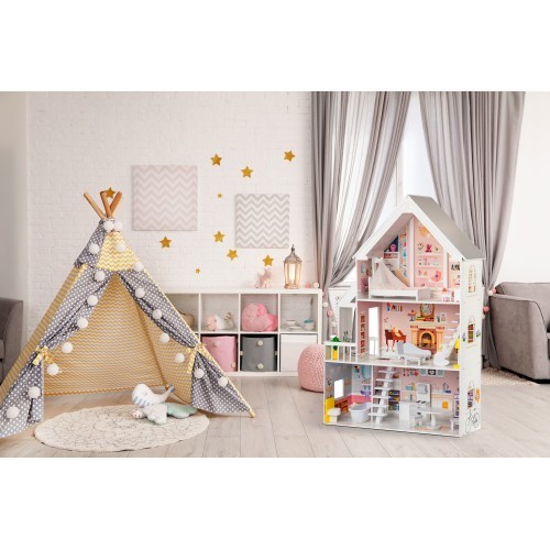 Medinis lėlių namelis Eco Toys Powder Mansion
