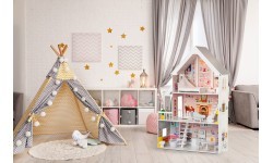 Medinis lėlių namelis Eco Toys Powder Mansion