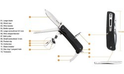 Pocket Knife Ruike LD32-B, Multifunctional, Black
