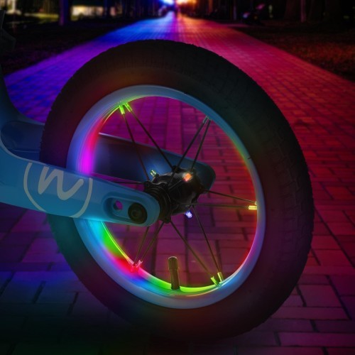 Balansinis dviratukas RB901 LED su 12 col. pripučiamais ratais, mėlynas NILS FUN