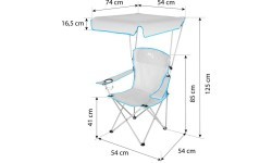 Серый кемпинговый стул с козырьком NC3087 NILS CAMP