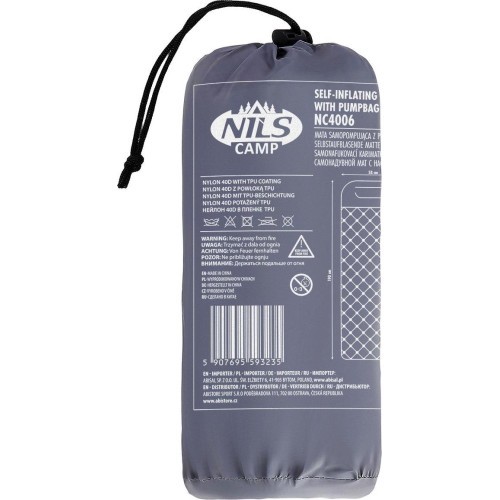 Tourist Mat With Pump Nils Camp NC4006, Grey