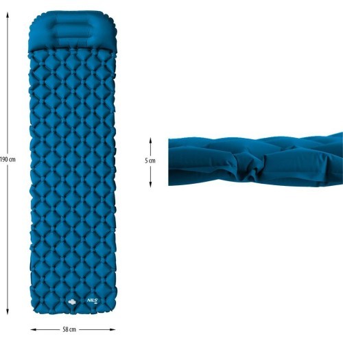 NC4006 TURQUOISE TOURIST MAT WITH PUMP NILS CAMP