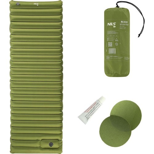 NC4101 GREEN MAT WITH BUILT IN PUMP 9CM NILS CAMP