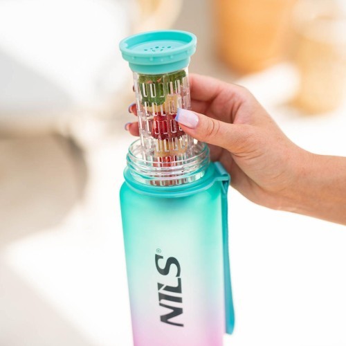 NCD04 GREEN-PINK TRITAN BOTTLE NILS CAMP