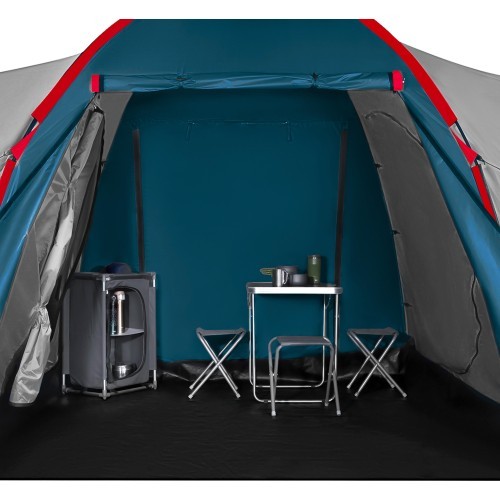 Кемпинговая палатка NC6431 синяя и светло-серая Highland IV Nils Camp