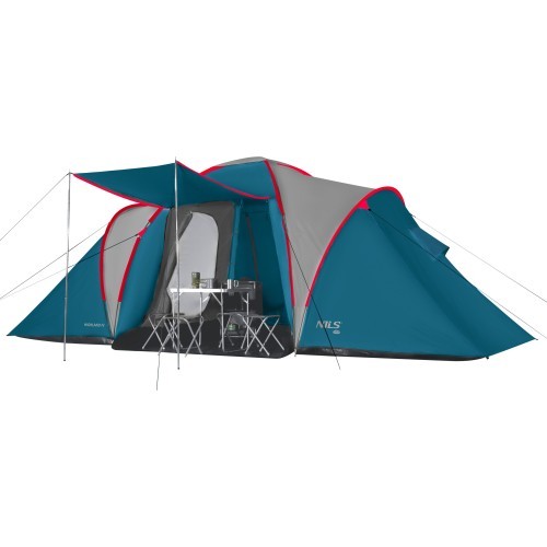 Кемпинговая палатка NC6431 синяя и светло-серая Highland IV Nils Camp