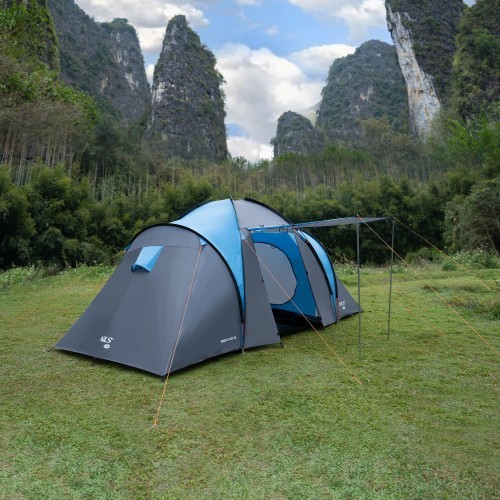 Кемпинговая палатка NC6431 сине-серая Highland IV Nils Camp