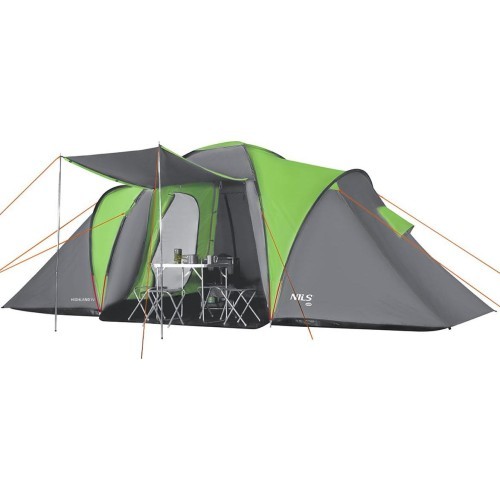 Зелено-серая кемпинговая палатка NC6431 Highland IV Nils Camp