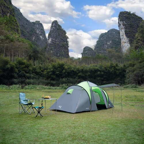 Зелено-серая кемпинговая палатка NC6431 Highland IV Nils Camp