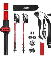 Красные алюминиевые треккинговые палки TK8601 NILS