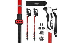 Красные алюминиевые треккинговые палки TK8601 NILS
