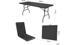 Туристический стол NILS CAMP NC1618 180 см, антрацитовый