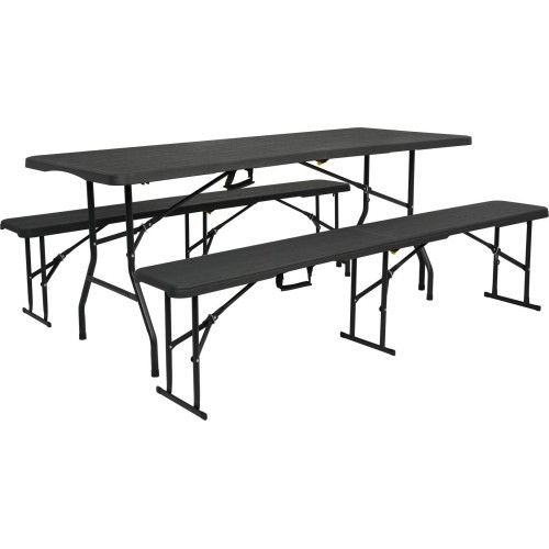 Turistinis stalas NILS CAMP NC1618 180 cm, antracito spalvos