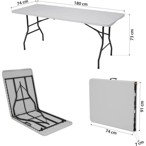 NC1618 TOURIST TABLE 180 CM WHITE NILS CAMP