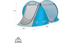 NC3043 BLUE NILS SELF FOLDING BEACH TENT