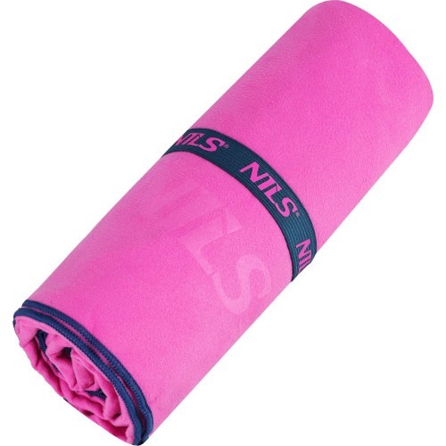 NCR13 PINK-DARK BLUE MICROFIBRE TOWEL 200x90 cm NILS CAMP