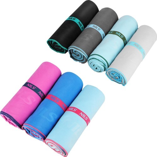NCR13 PINK-DARK BLUE MICROFIBRE TOWEL 200x90 cm NILS CAMP
