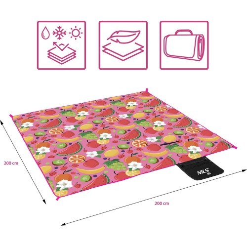Плед для пикника NILS Camp NC2223 Fruit 200x200 PE ALU