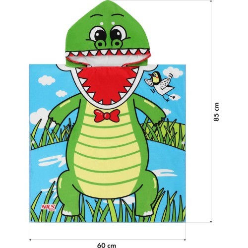 NAR20 CROCODILE PONCHO TOWEL NILS AQUA