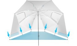 NC17114 BEACH UMBRELLA/WINDSCREEN 2IN1 XXL 240 CM BLUE NILS