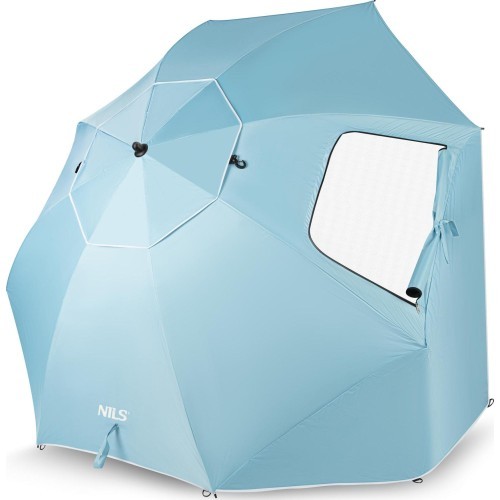 Paplūdimio skėtis / užuovėja 2in1 XXL 240 cm mėlynas NC17114 NILS