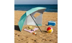 NC17114 BEACH UMBRELLA/WINDSCREEN 2IN1 XXL 240 CM GREEN NILS