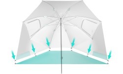 NC17114 BEACH UMBRELLA/WINDSCREEN 2IN1 XXL 240 CM GREEN NILS