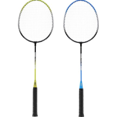 NRZ014 STEEL / BADMINTON SET 4 ROCKETS + 3 SHUTTLECOCKS + NET 195x22cm + COVER NILS