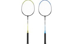 Plieninis badmintono rinkinys NRZ014 NILS: 4 raketės, 3 plunksninukai, tinklas 195x22 cm ir dėklas